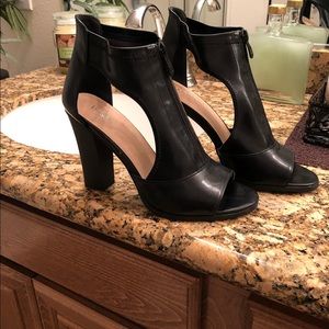 Black zip up heels